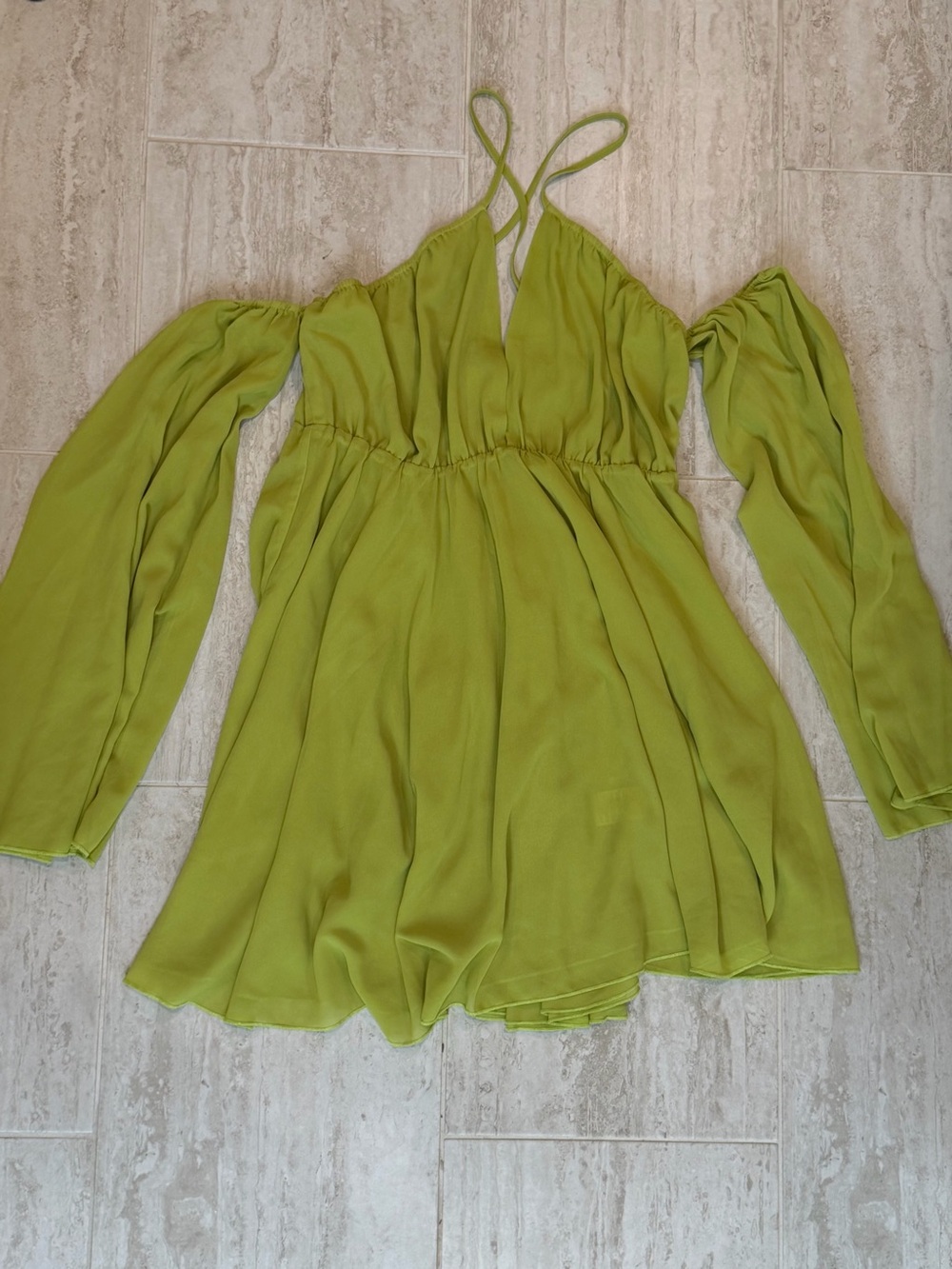 SHEIN Olive Green Off-Shoulder Mini Dress